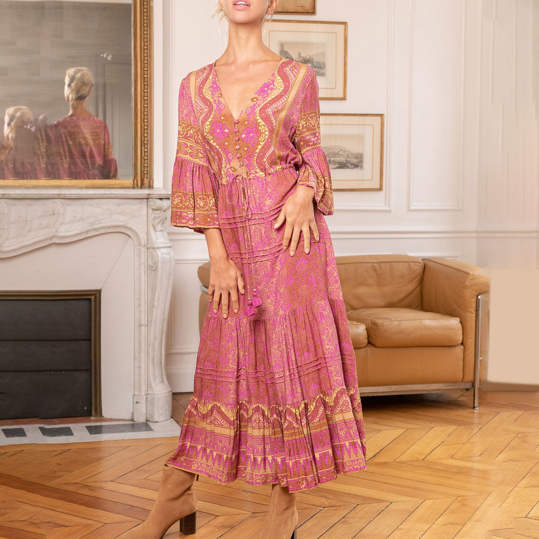 The Merci Parfait Rose Maxi Dress