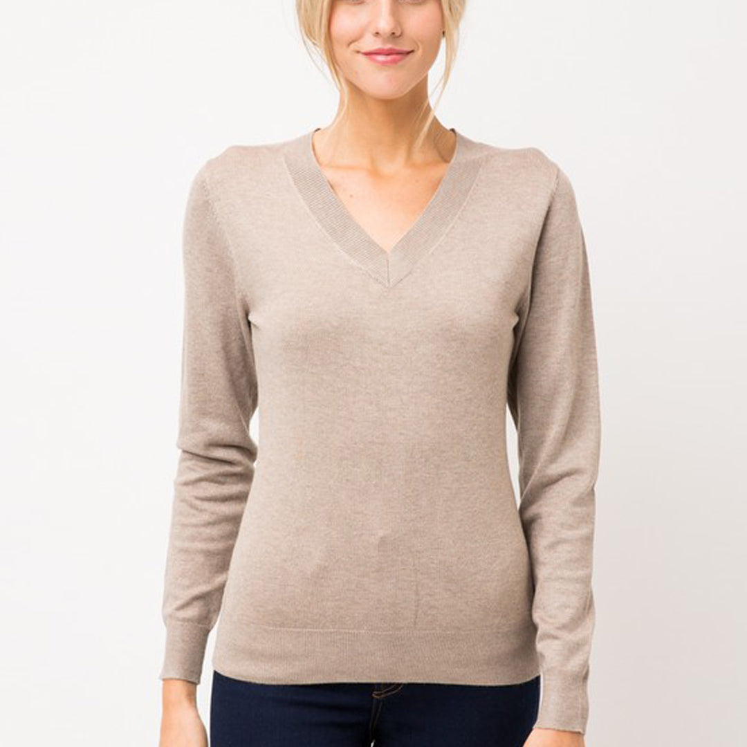 Knit V Neck Pullover