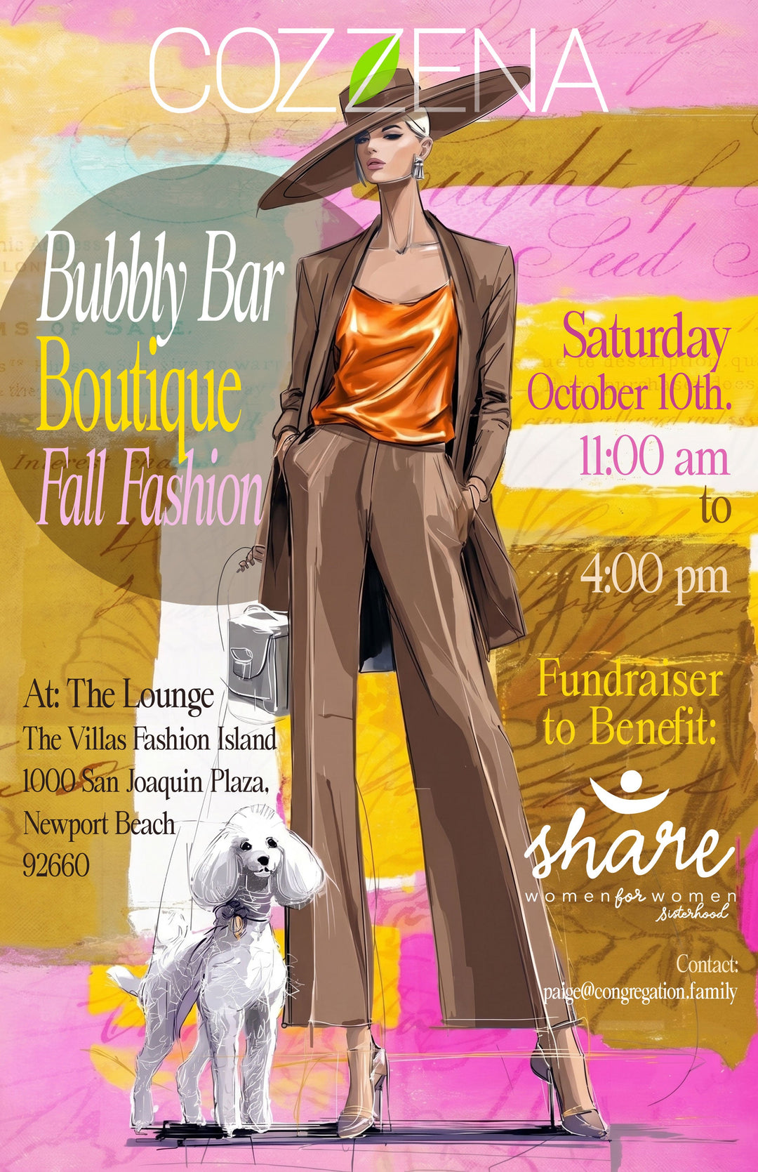 Sip, Shop &amp; Support: Cozzena Bubbly Bar &amp; Fall Fashion Boutique