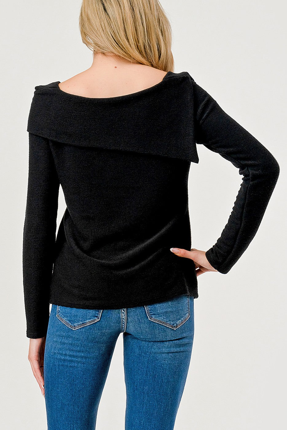 Off The Shoulder Ribbed Texture Top