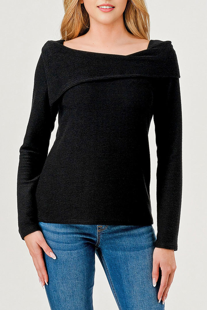 Off The Shoulder Ribbed Texture Top