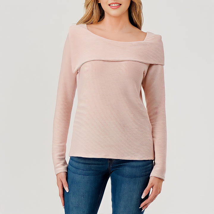 Off The Shoulder Ribbed Texture Top
