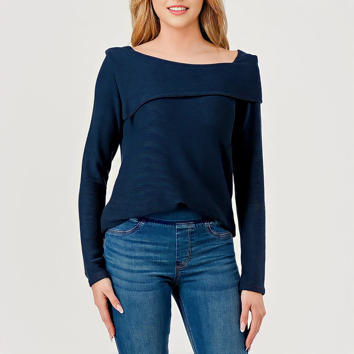 Off The Shoulder Ribbed Texture Top