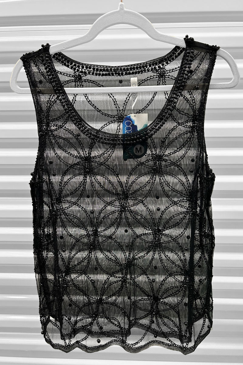 Black Beaded Tank