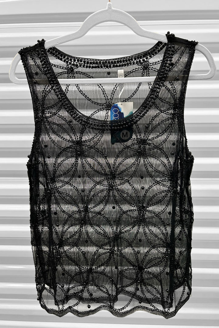Black Beaded Tank