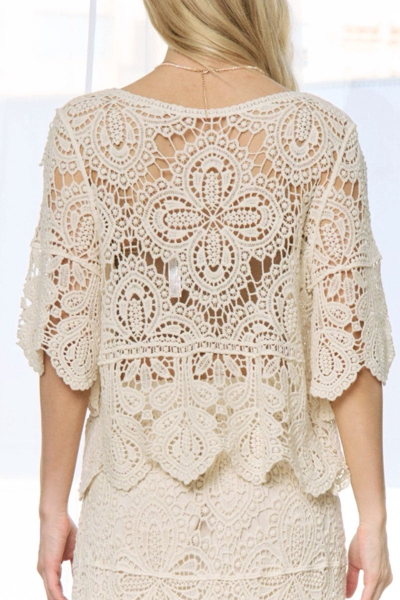 Boho Natural Lace Top