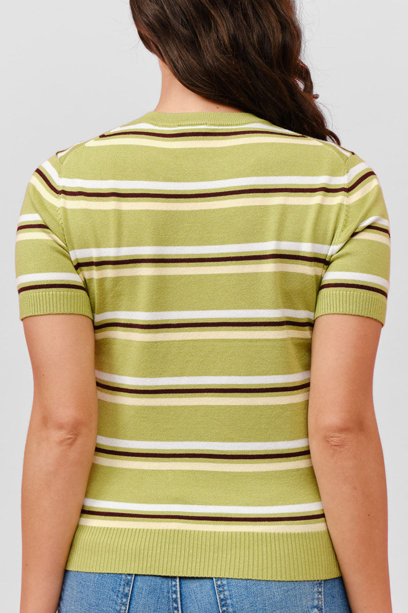 Pico Chartreuse Striped Sweater