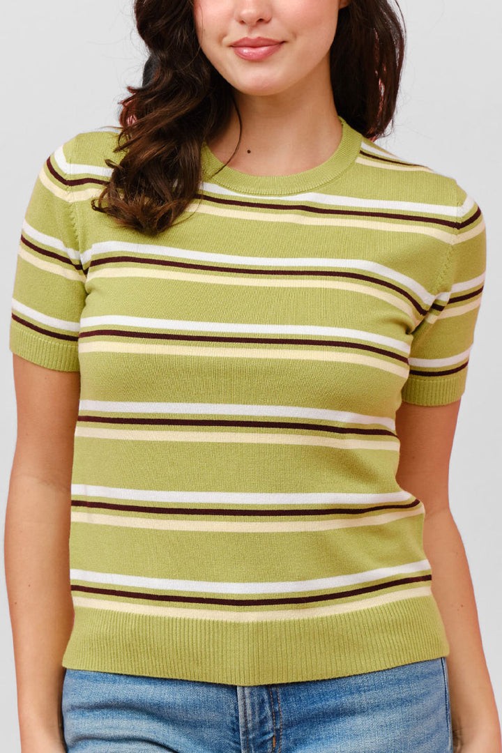 Pico Chartreuse Striped Sweater