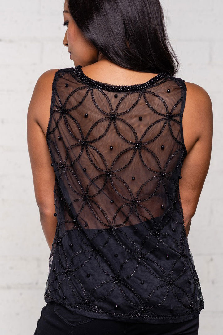 Black Beaded Tank