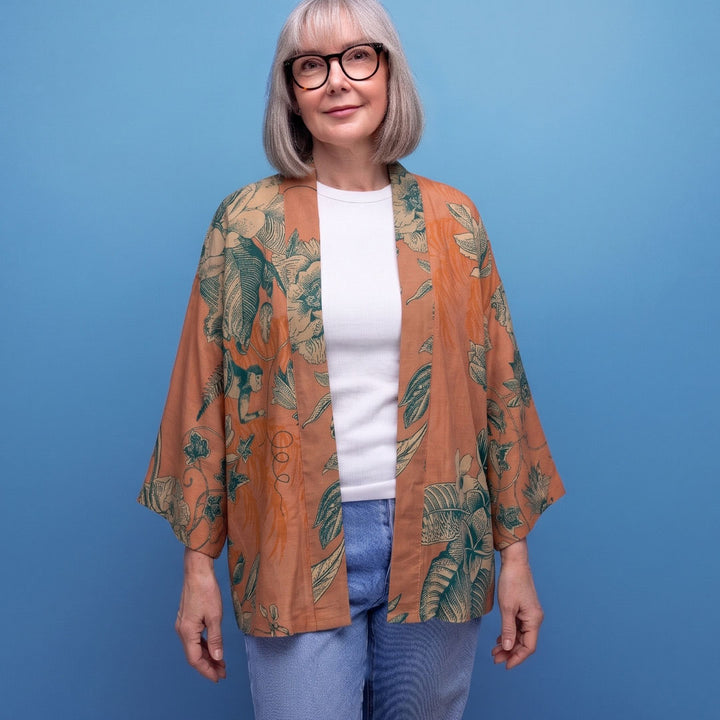 Tropical Cropped Kimono