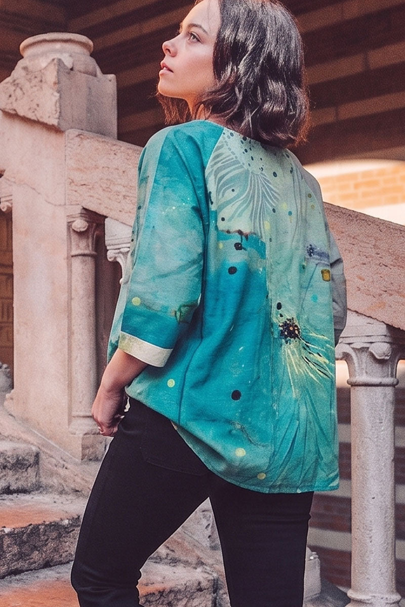 Guo Art Turquoise Seas Shirt
