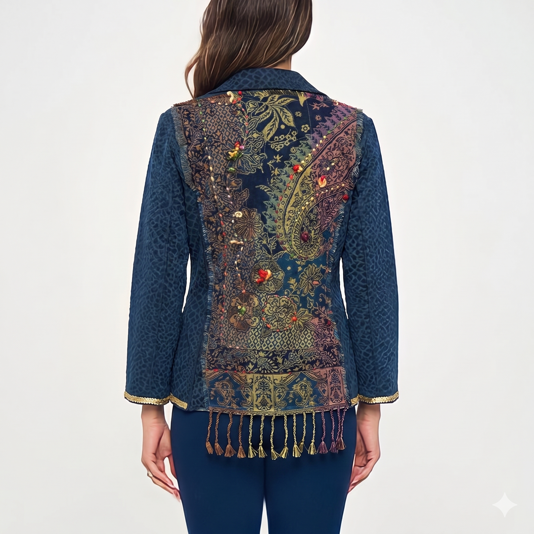 Story Threads Animal Print Embellished Jacket