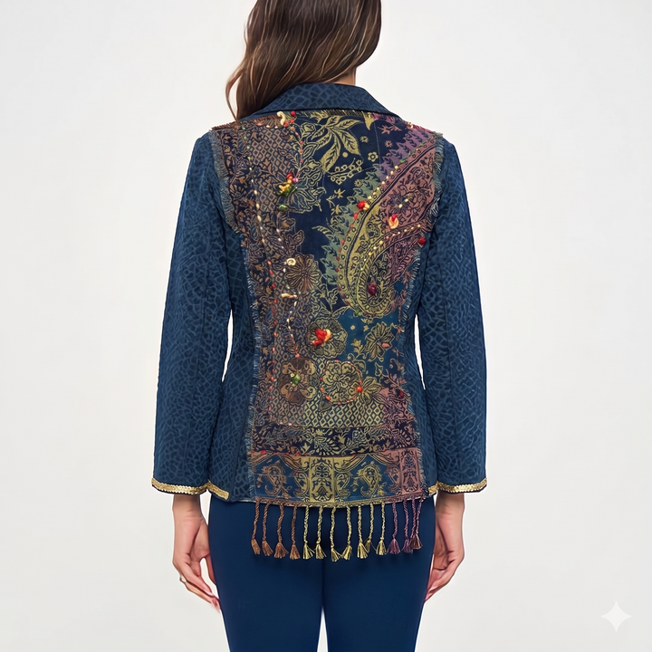 Story Threads Animal Print Embellished Jacket