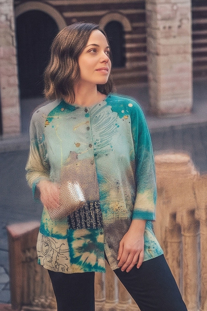 Guo Art Turquoise Seas Shirt