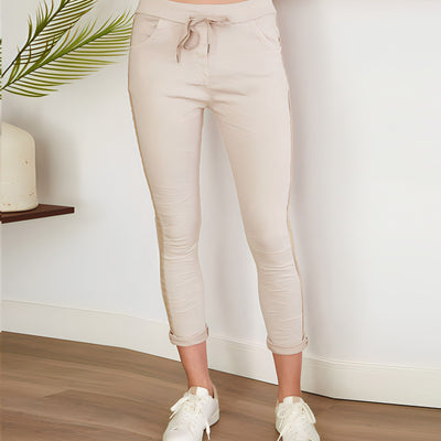 Italy Taupe W/ Gold Detail Pant