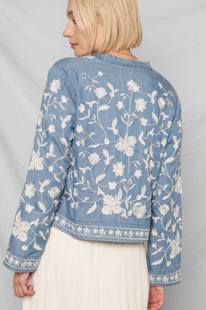 Bluebell Embroidered Denim Top