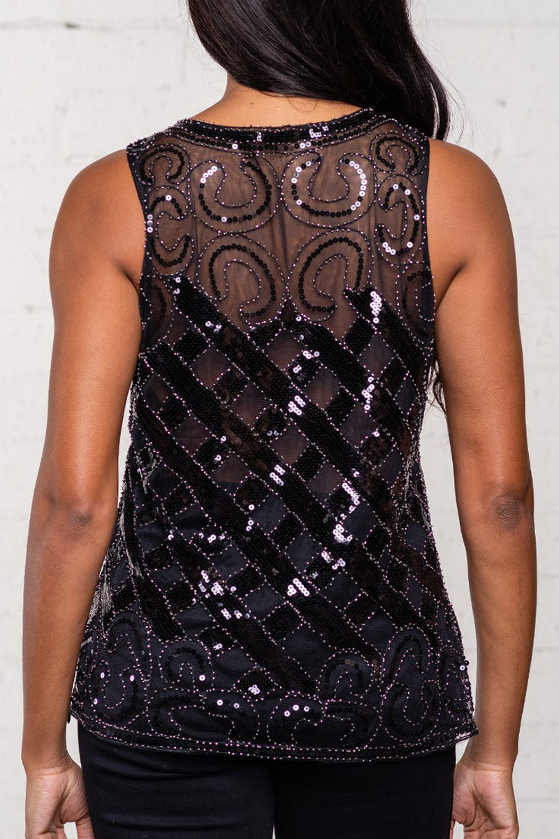 Black Beaded Tank
