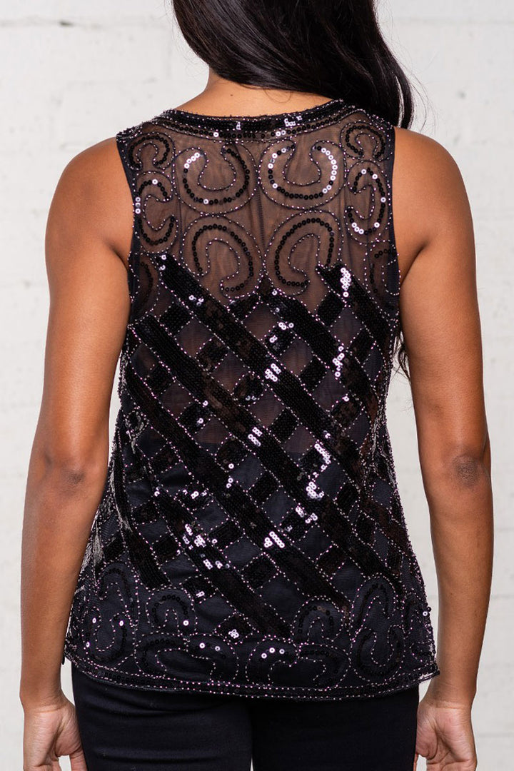 Black Beaded Tank