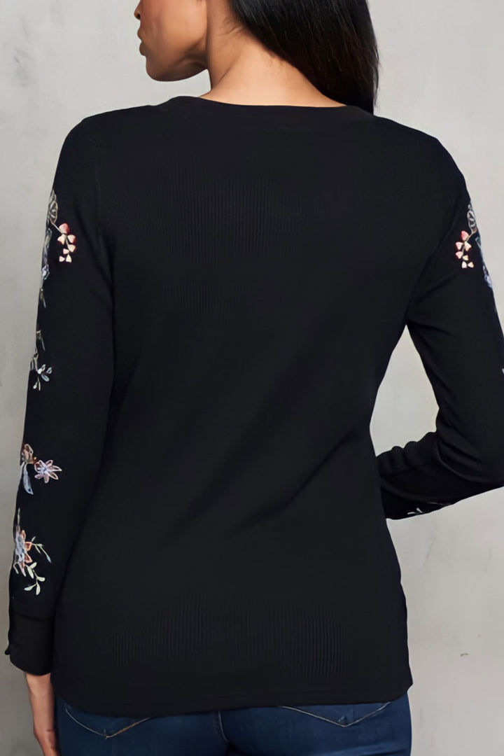 Lulu's Garden EMB Thermal Tee