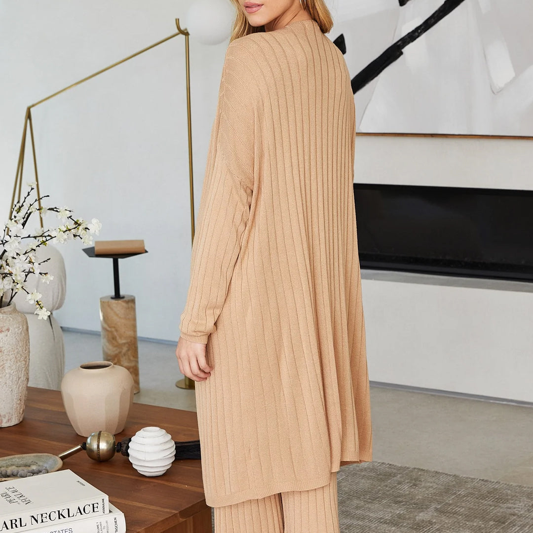 Ribbed Mid Length Italian Cardigan