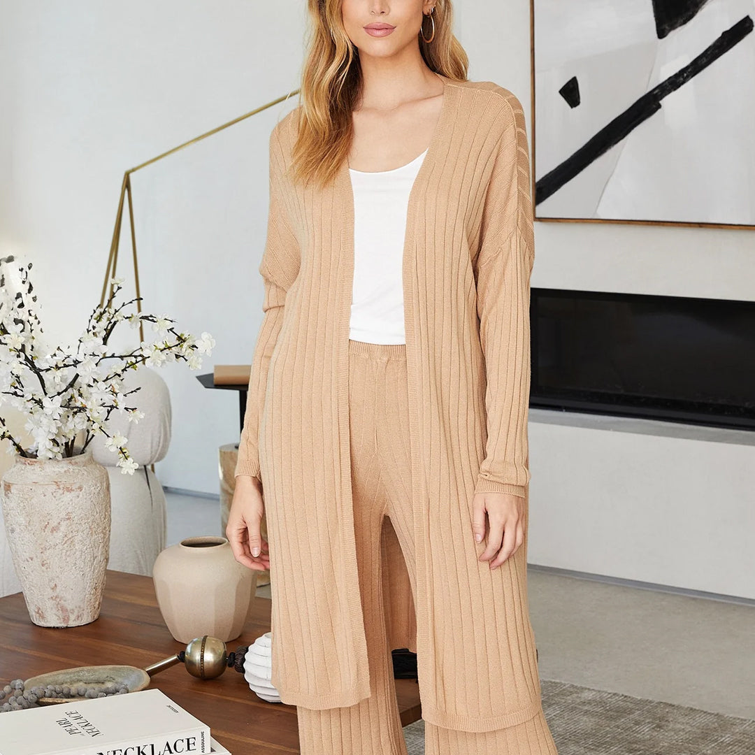 Ribbed Mid Length Italian Cardigan