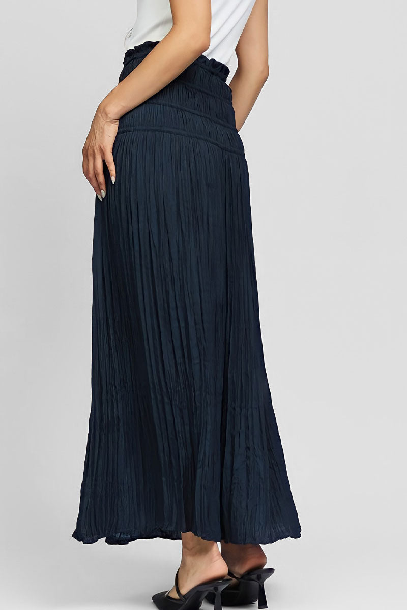 Crinkled Smocked Waist Maxi Skirt