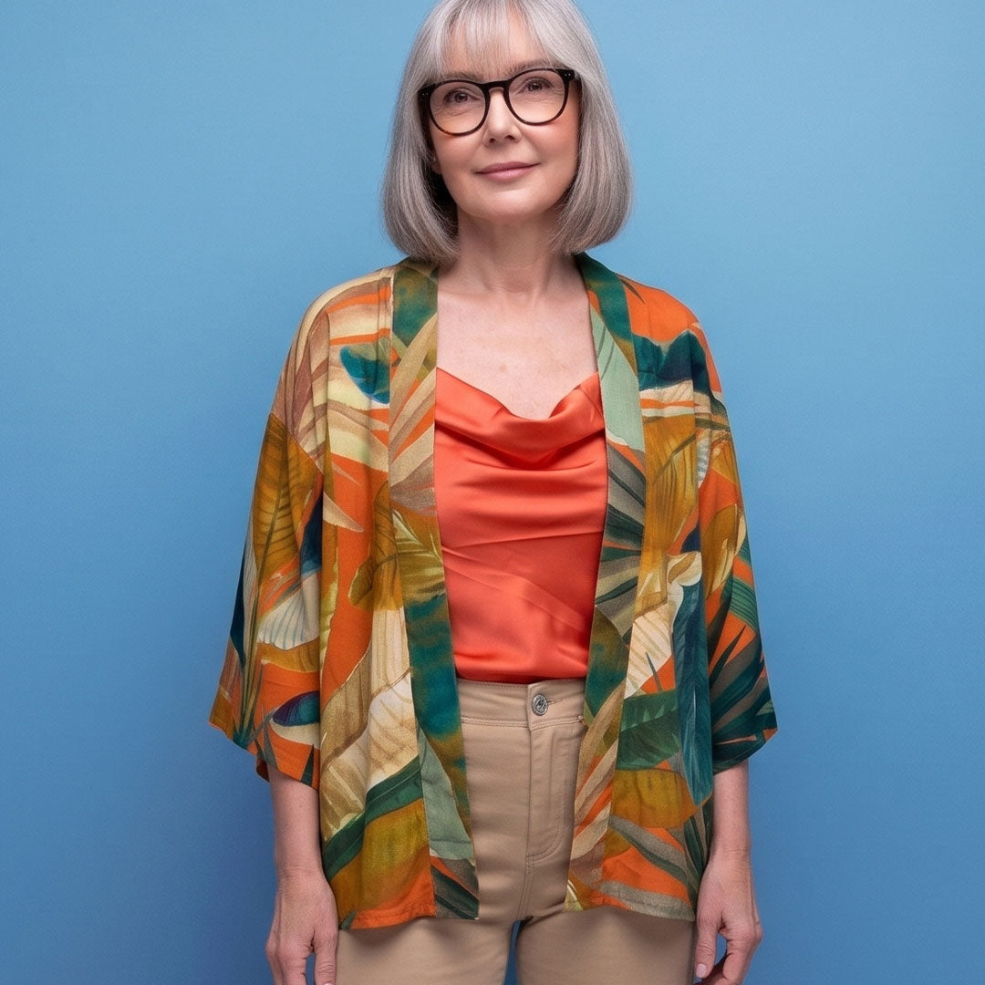 Tropical Cropped Kimono