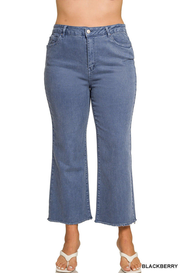 Plus Size Acid Wash High Waisted