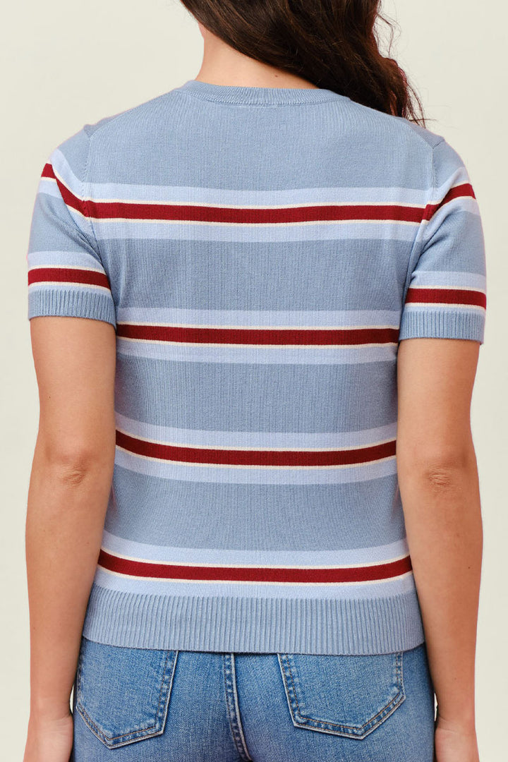 Pico Blue Striped Pullover Sweater