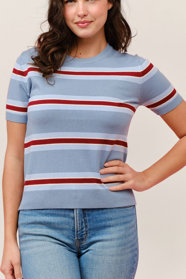 Pico Blue Striped Pullover Sweater