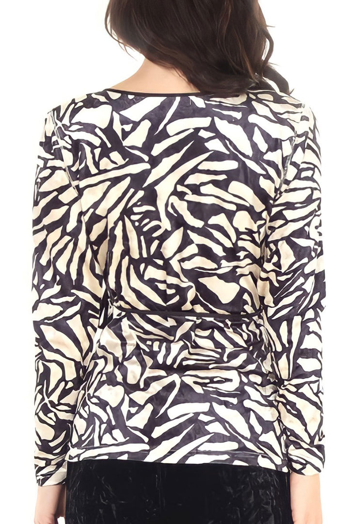 Print Panne Wrap Top