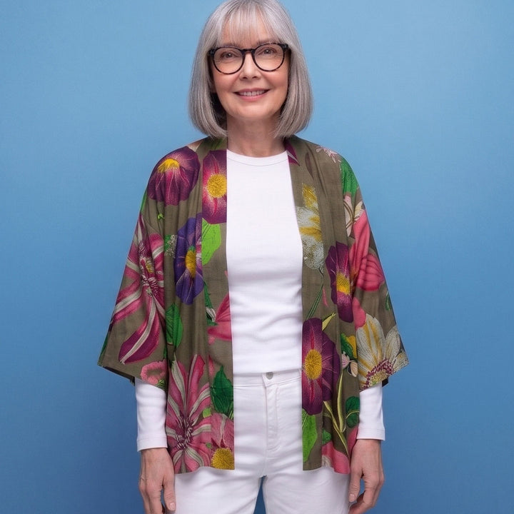 Tropical Cropped Kimono
