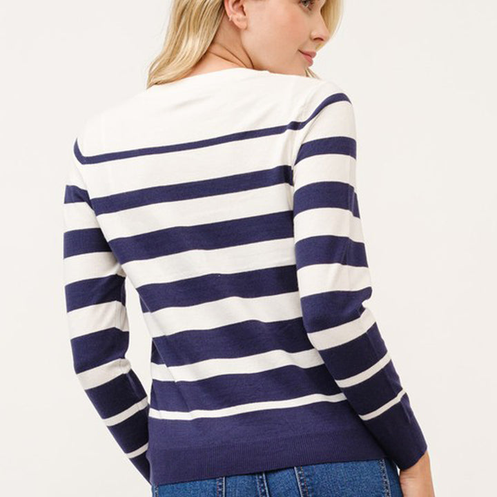 Striped Crew Neck Knit Long Sleeve
