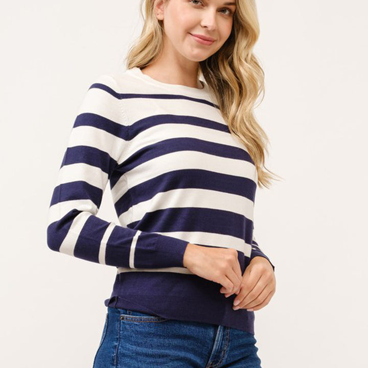 Striped Crew Neck Knit Long Sleeve