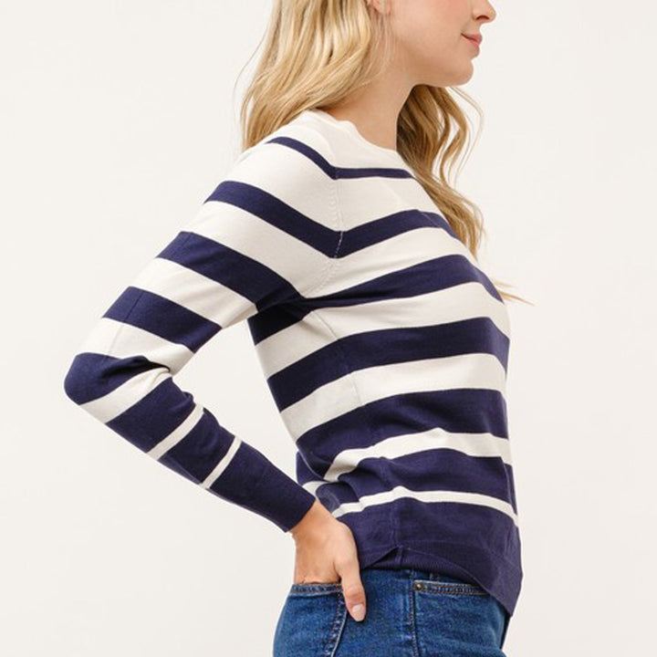 Striped Crew Neck Knit Long Sleeve