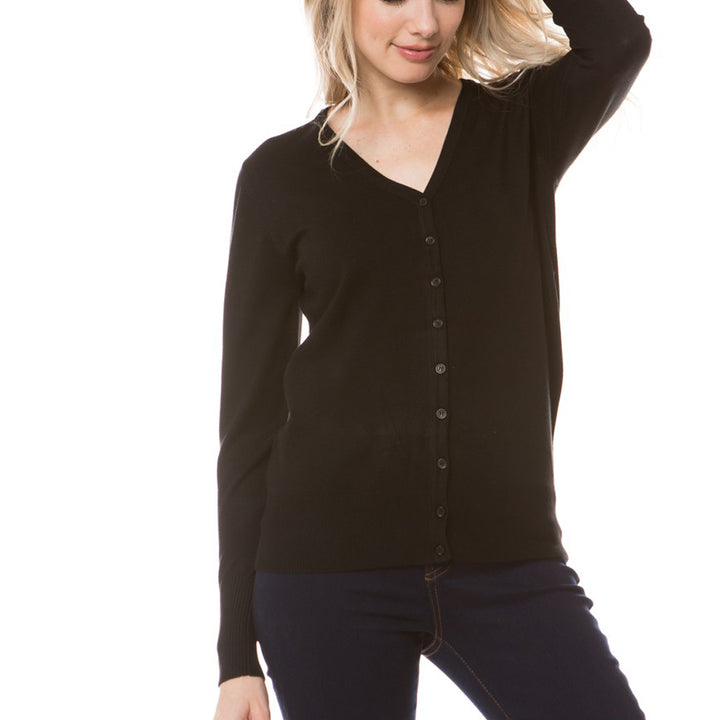V-Neck Button Down Cardigan