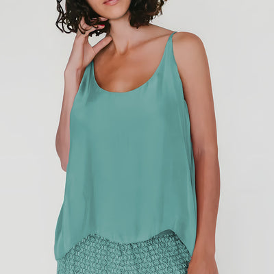 Spaghetti Strap Silk Top