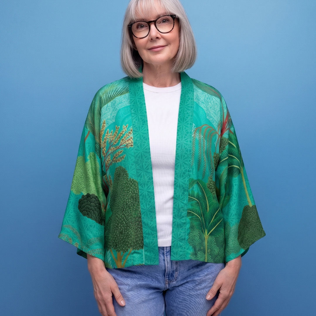Tropical Cropped Kimono