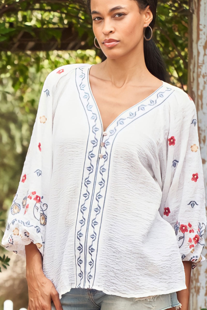 Spring Breeze Peasant Top