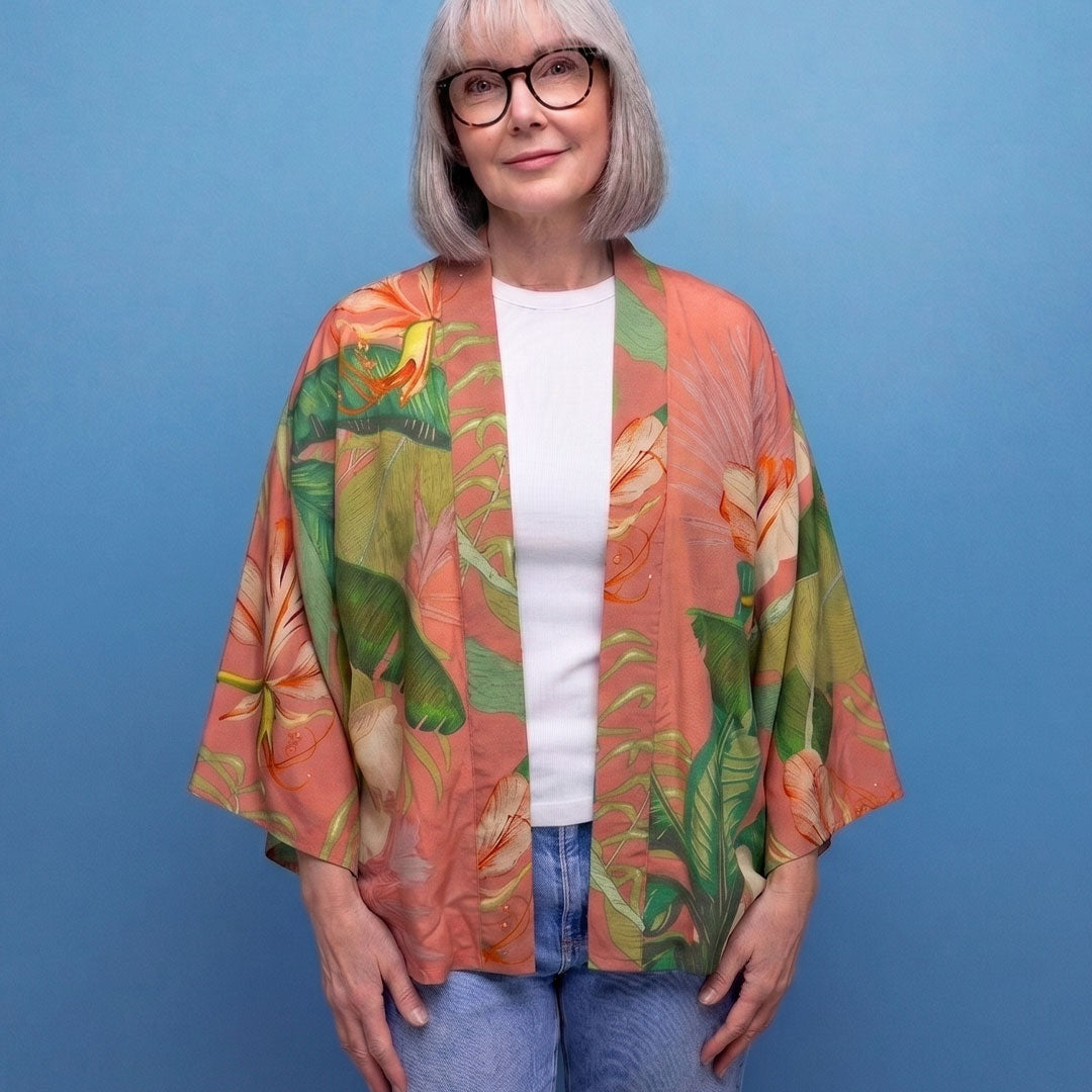 Tropical Cropped Kimono