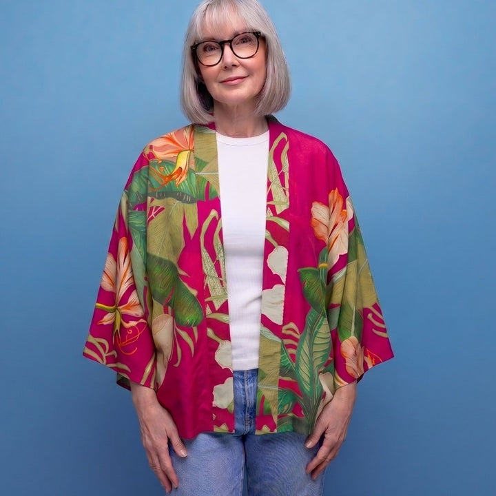 Tropical Cropped Kimono
