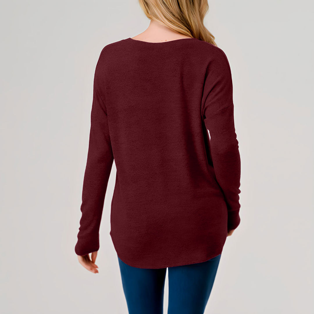 Napa V-Neck Brushed Hacci Top