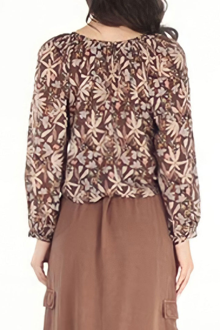 Voile Poet Blouse Brown