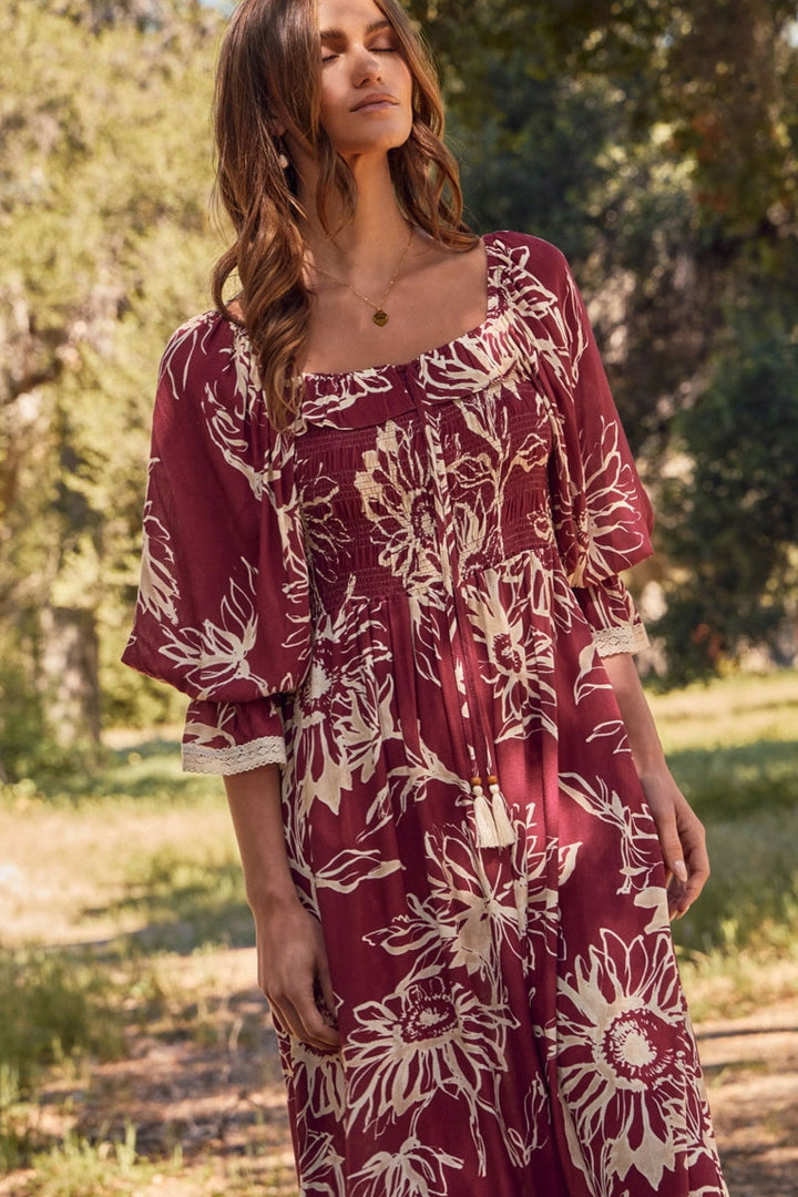 Wine and Song Midi Dress