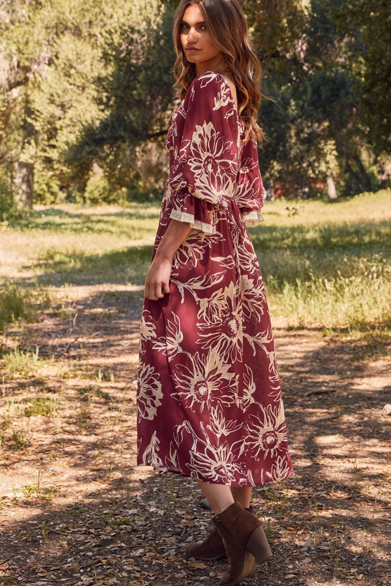Wine and Song Midi Dress