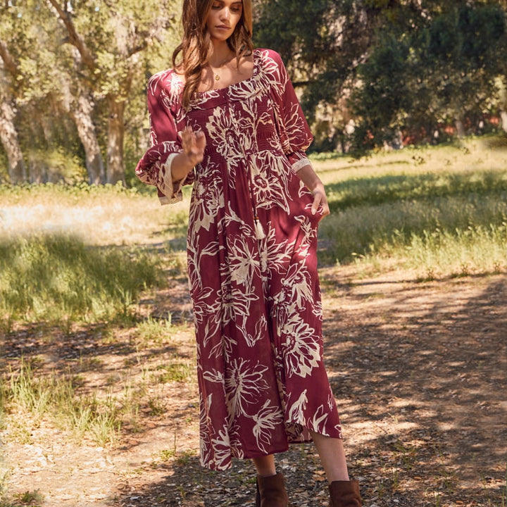 Wine and Song Midi Dress