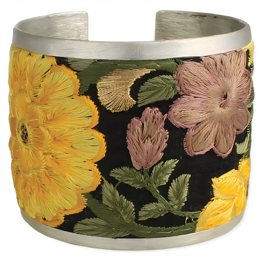 Flower Embroidered Bracelet