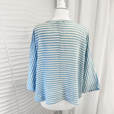 Milan Striped Linen Dolman Top