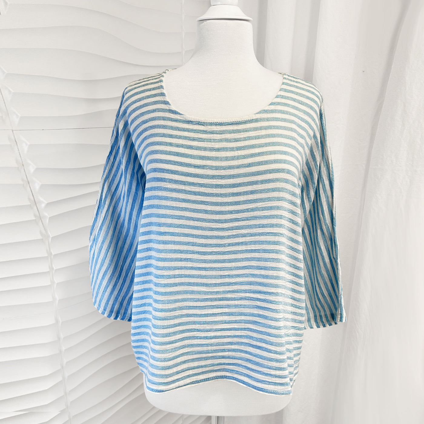 Milan Striped Linen Dolman Top
