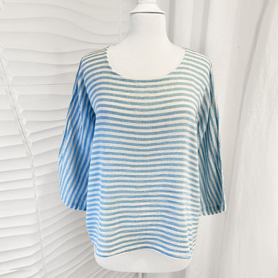 Milan Striped Linen Dolman Top